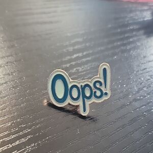 Blue 'Oops!' Enamel Pin